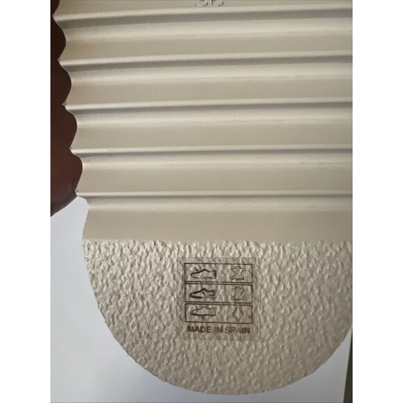 NIB Homers Tan Suede Slip On Open Toe Hand Crafted Buckle Slide Sandals Size 36 - Picture 7 of 9